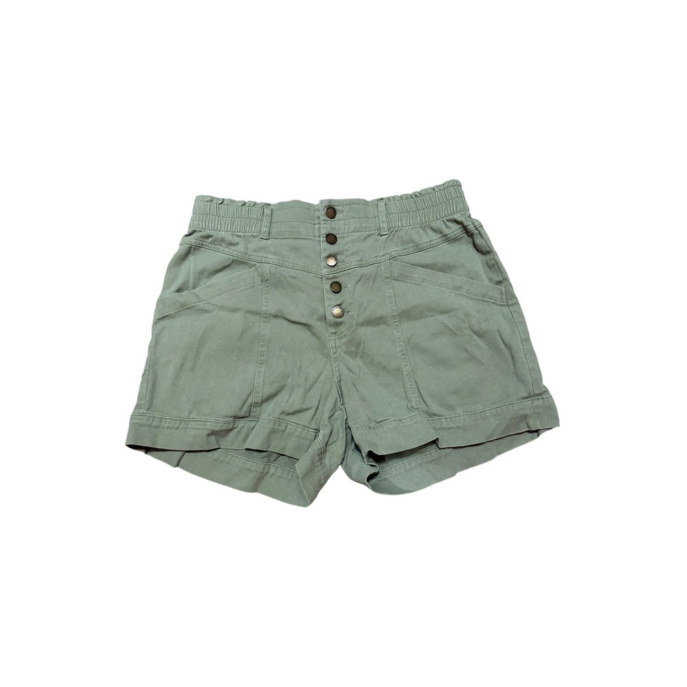 Knox Rose Size Medium Olive Green Button Fly Utility Shorts Sage High Rise